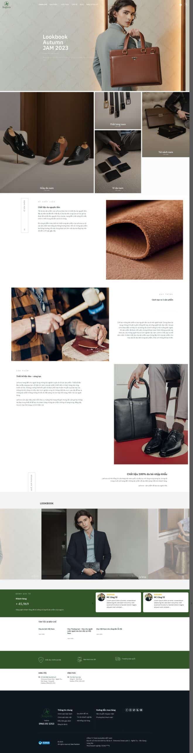 Mẫu Website Thời Trang Da Thật - Shop Online - Cài Đặt Sẵn