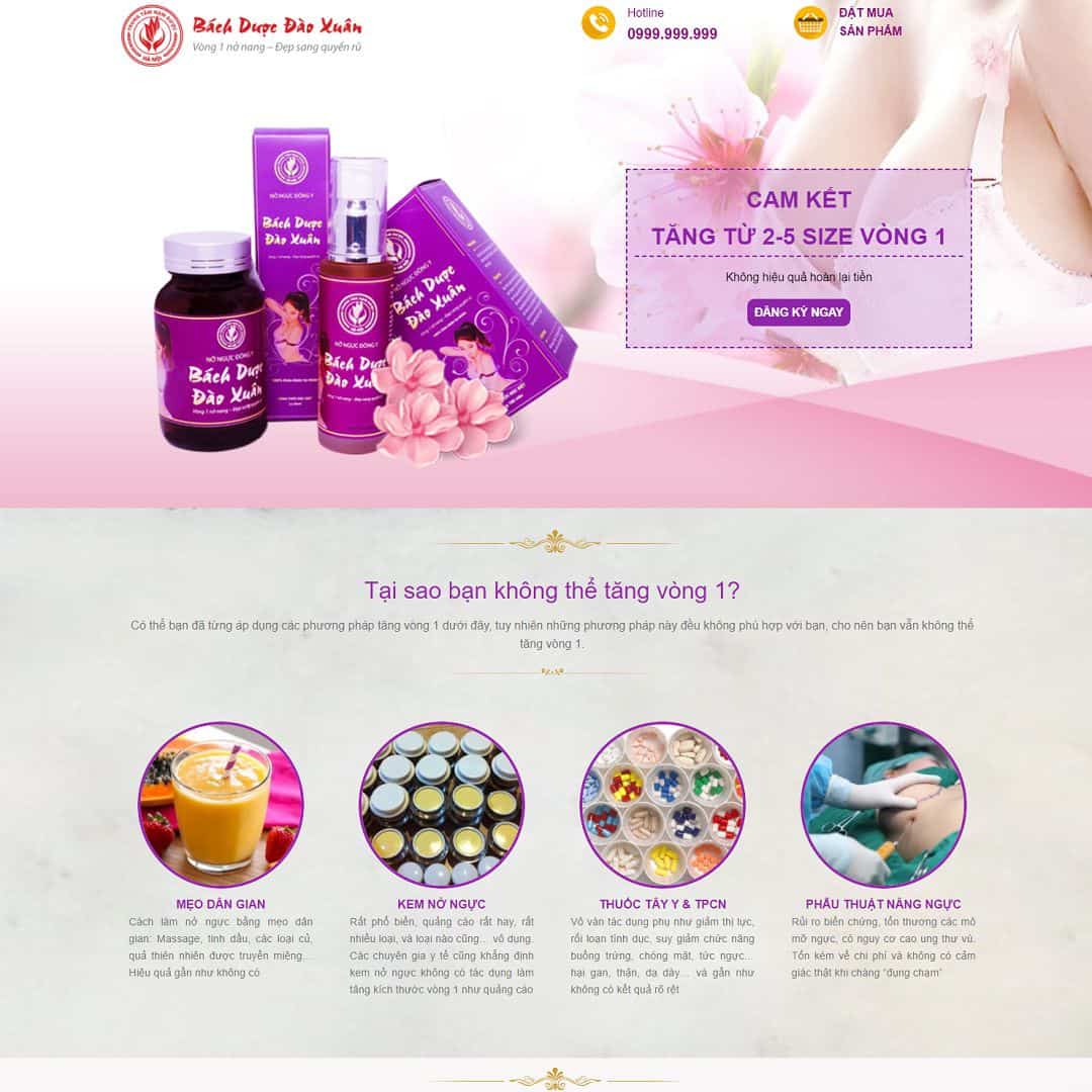 Mẫu Website Landing Page Dược Phẩm - Shop Online - Cài Đặt Sẵn