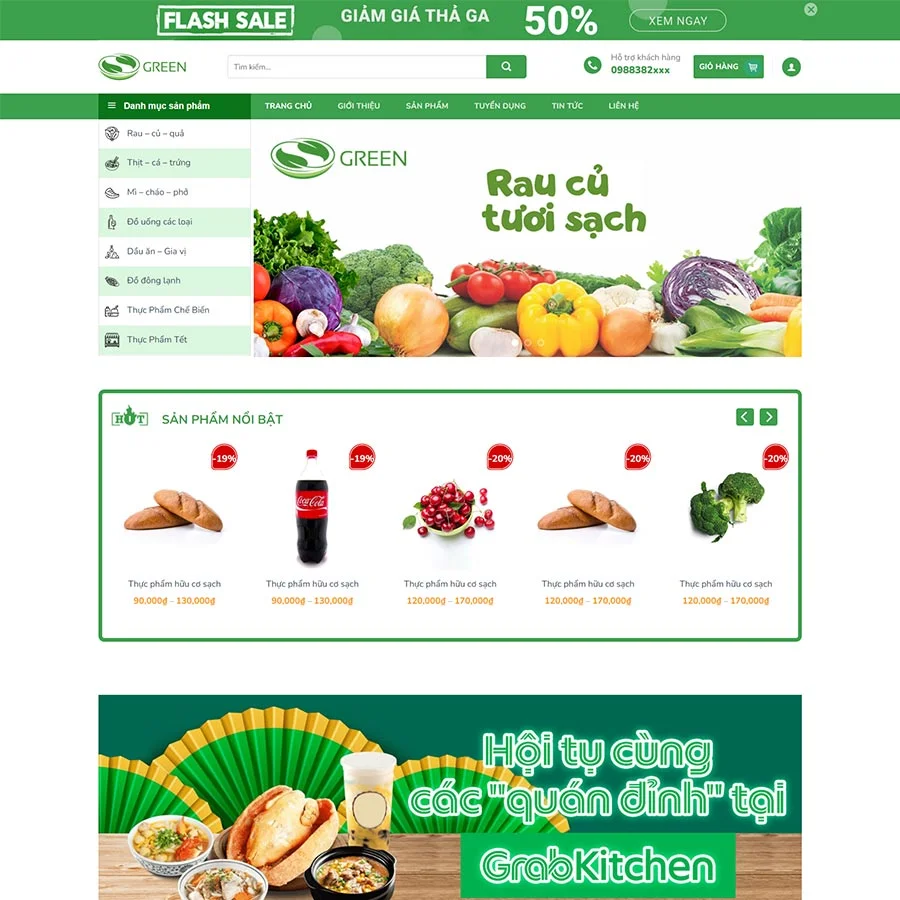 Mẫu Website Cửa Hàng Bách Hóa 05 - Shop Online - Cài Đặt Sẵn