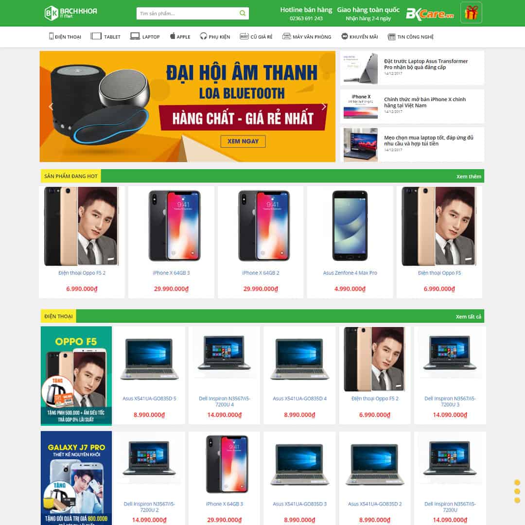 Mẫu Website Bách Hóa Shop - Siêu Thị Mini - Shop Online - Cài Đặt Sẵn