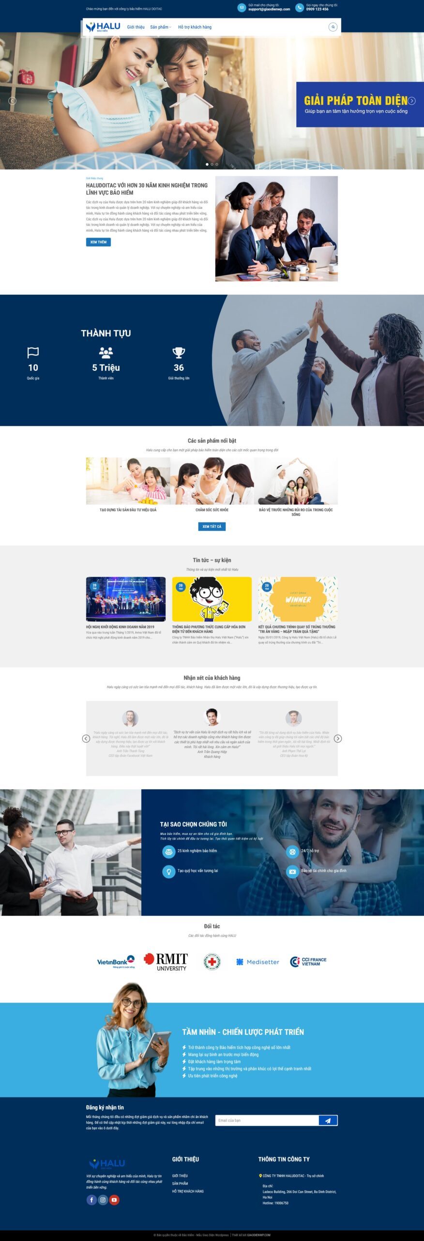 Mẫu Website Bán Bảo Hiểm - Tư Vấn - Cài Đặt Sẵn
