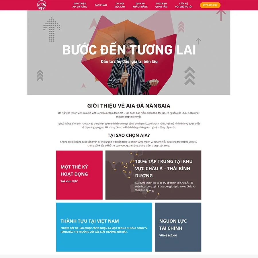 Mẫu Website Bảo Hiểm Số 3 - Dịch Vụ Bảo Hiểm - Cài Đặt Sẵn