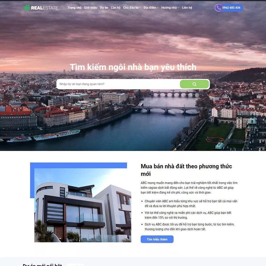 Mẫu Website Bất Động Sản 13 - Cài Đặt Sẵn