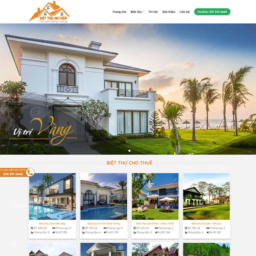 Mẫu Website Bất Động Sản 21 - Cài Đặt Sẵn