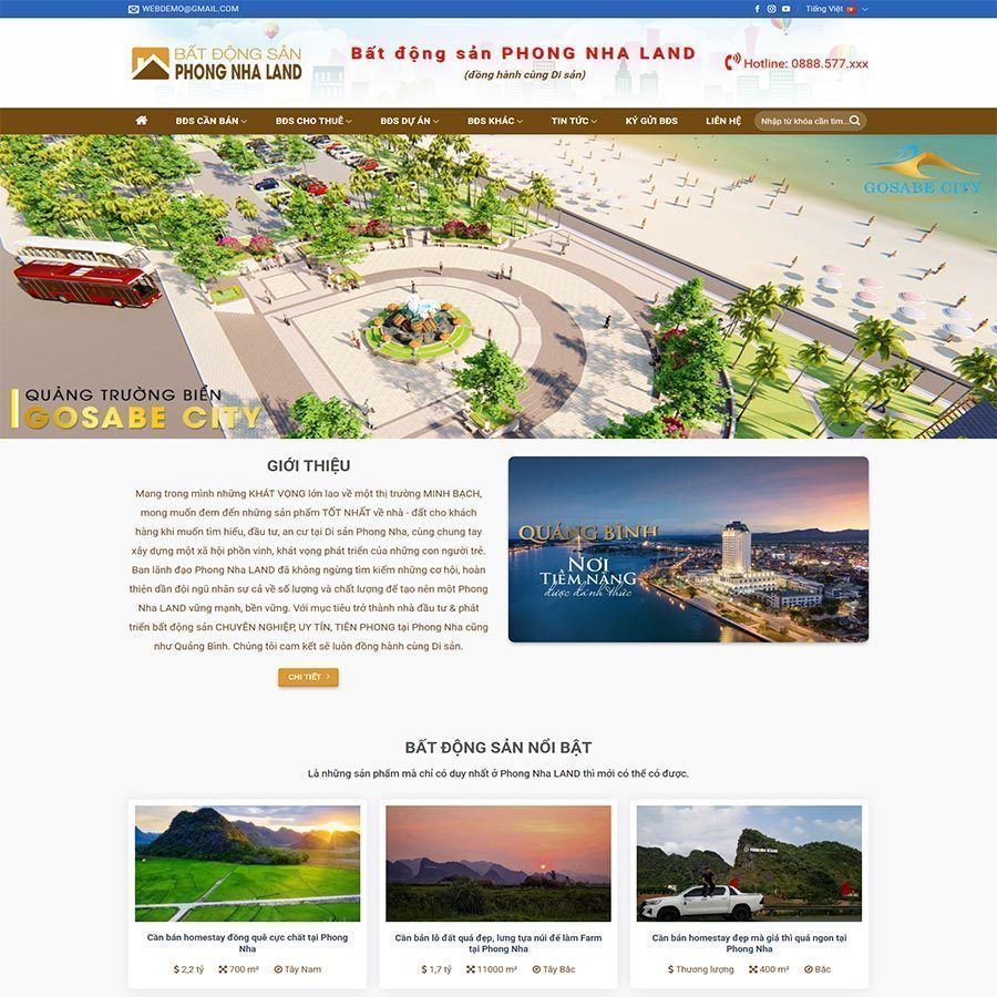 Mẫu Website Bất Động Sản 32 - Cài Đặt Sẵn