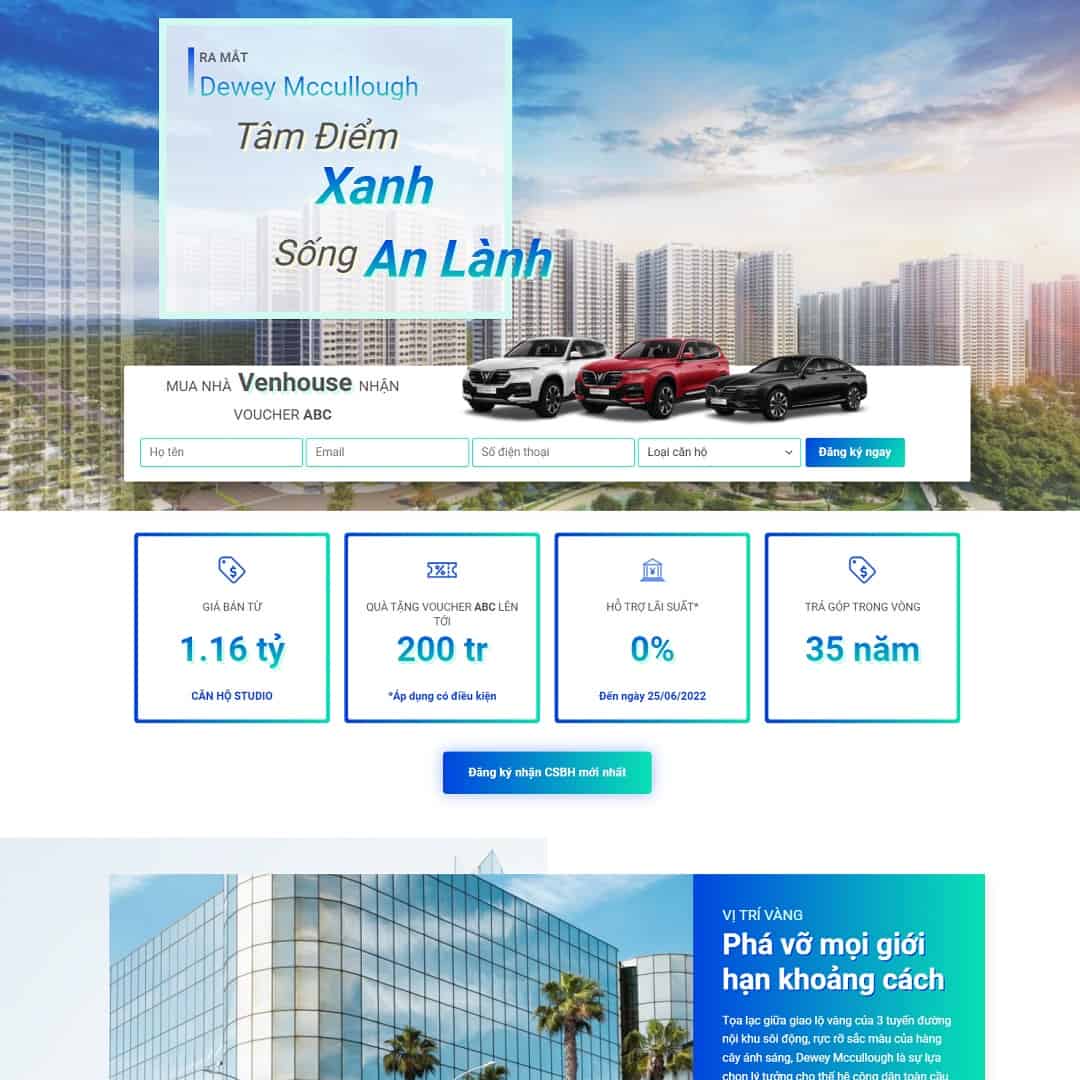 Mẫu Website Landing Page Bất Động Sản 10 - Cài Đặt Sẵn