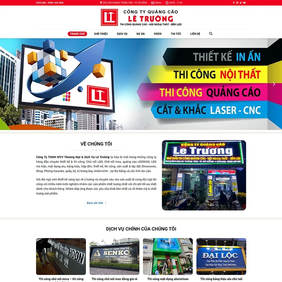 Mẫu Website Biển Quảng Cáo - Thiết Kế Thi Công - Cài Đặt Sẵn