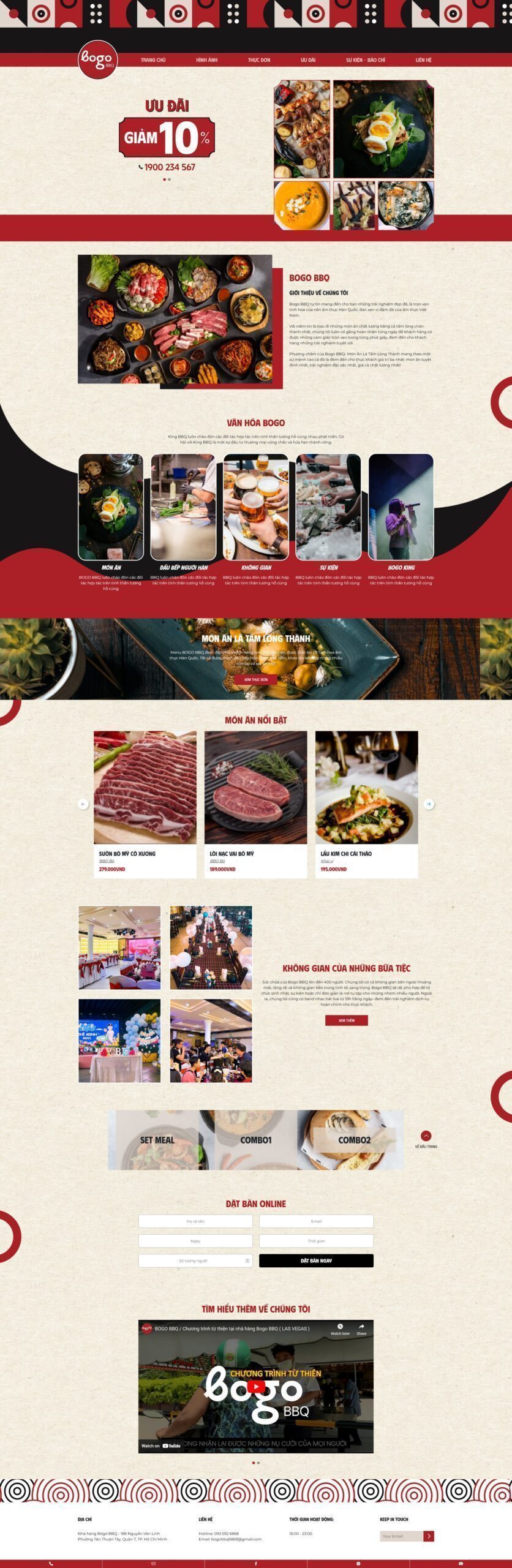 Mẫu Website Nhà Hàng BBQ - Đồ Ăn - Cài Đặt Sẵn