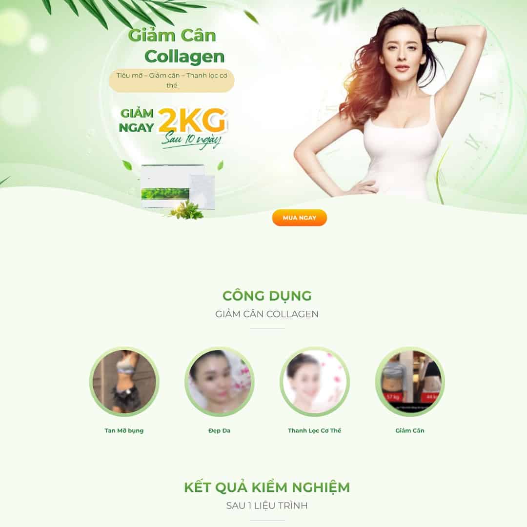 Mẫu Website Landing Page Sản Phẩm Kiểm Soát Cân Nặng - Shop Online - Cài Đặt Sẵn