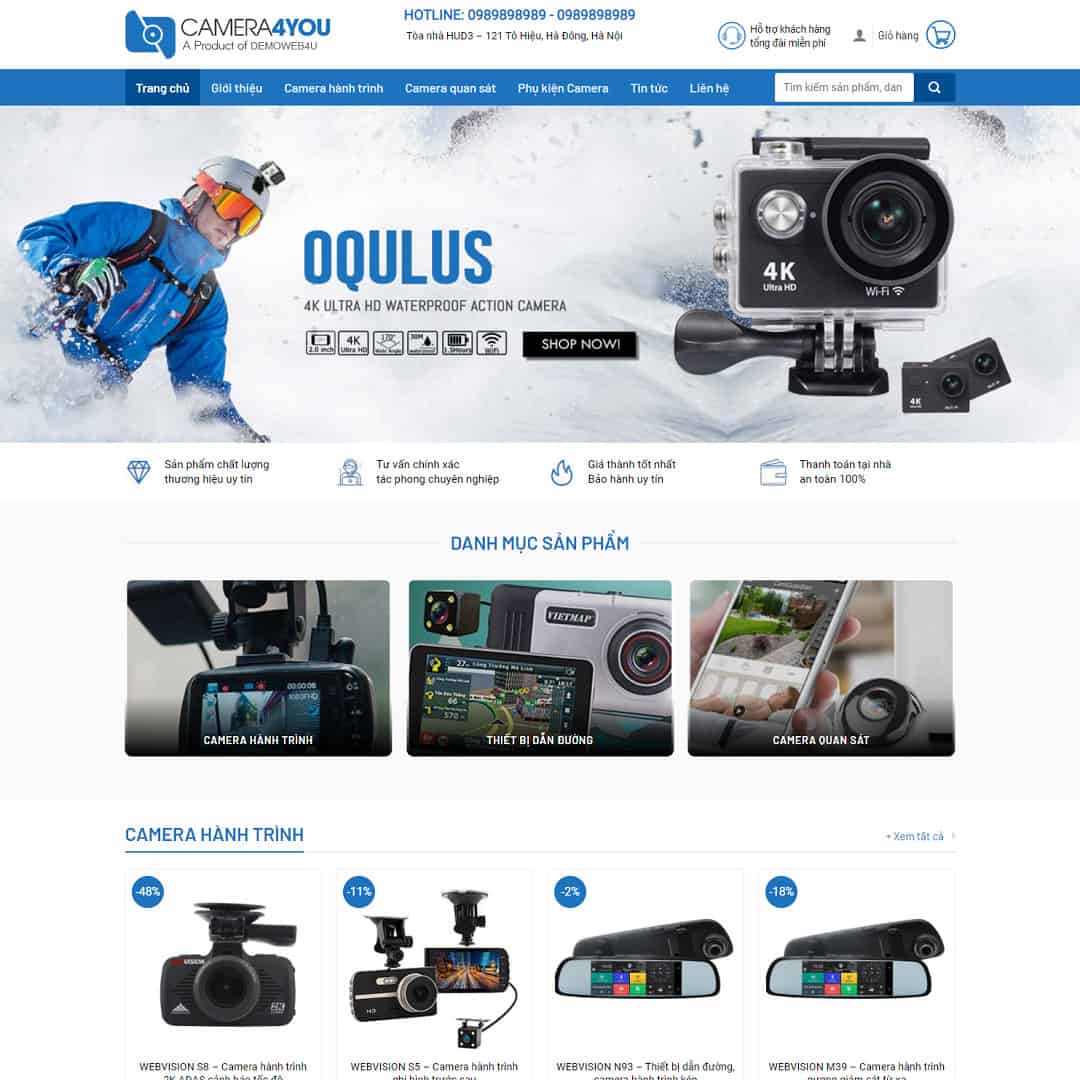 Mẫu Website Shop Bán Camera 01 - Thiết Bị An Ninh - Shop Online - Cài Đặt Sẵn