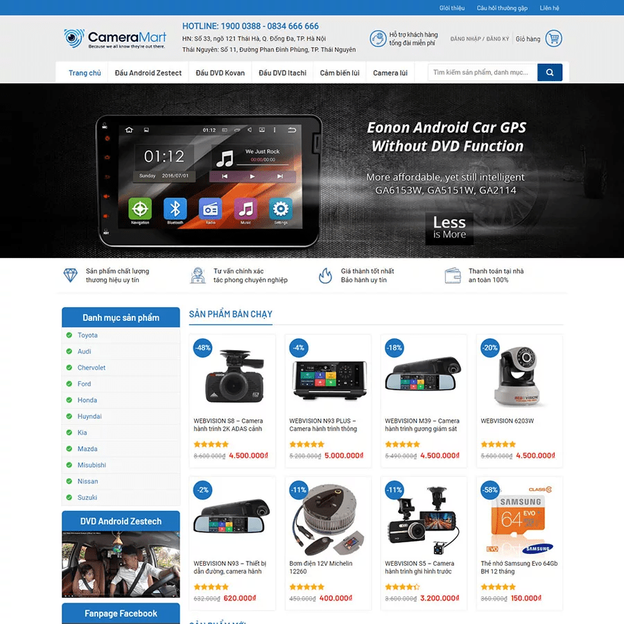 Mẫu Website Bán Camera An Ninh 2 - Shop Online - Cài Đặt Sẵn