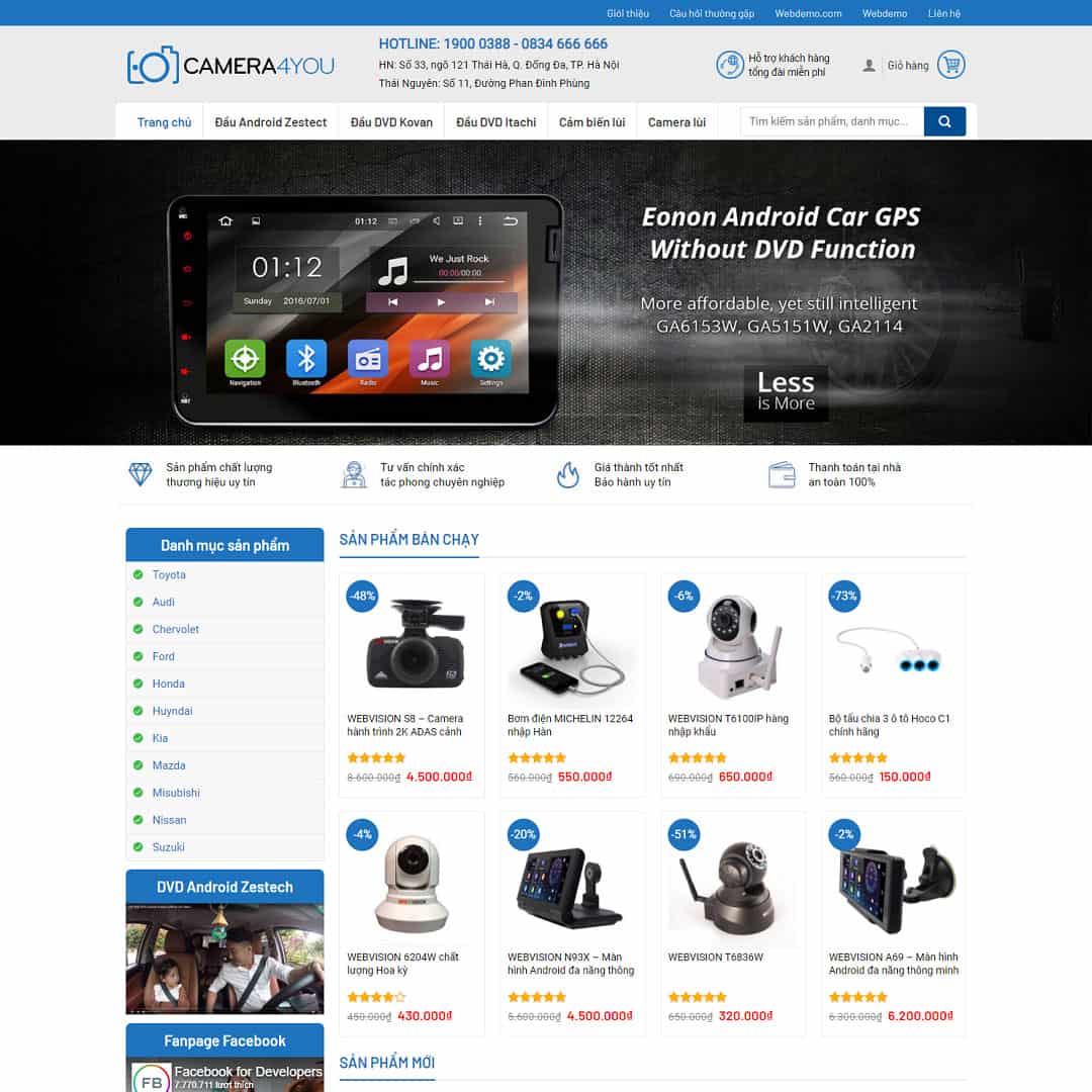 Mẫu Website Shop Bán Camera 02 - Thiết Bị An Ninh - Shop Online - Cài Đặt Sẵn