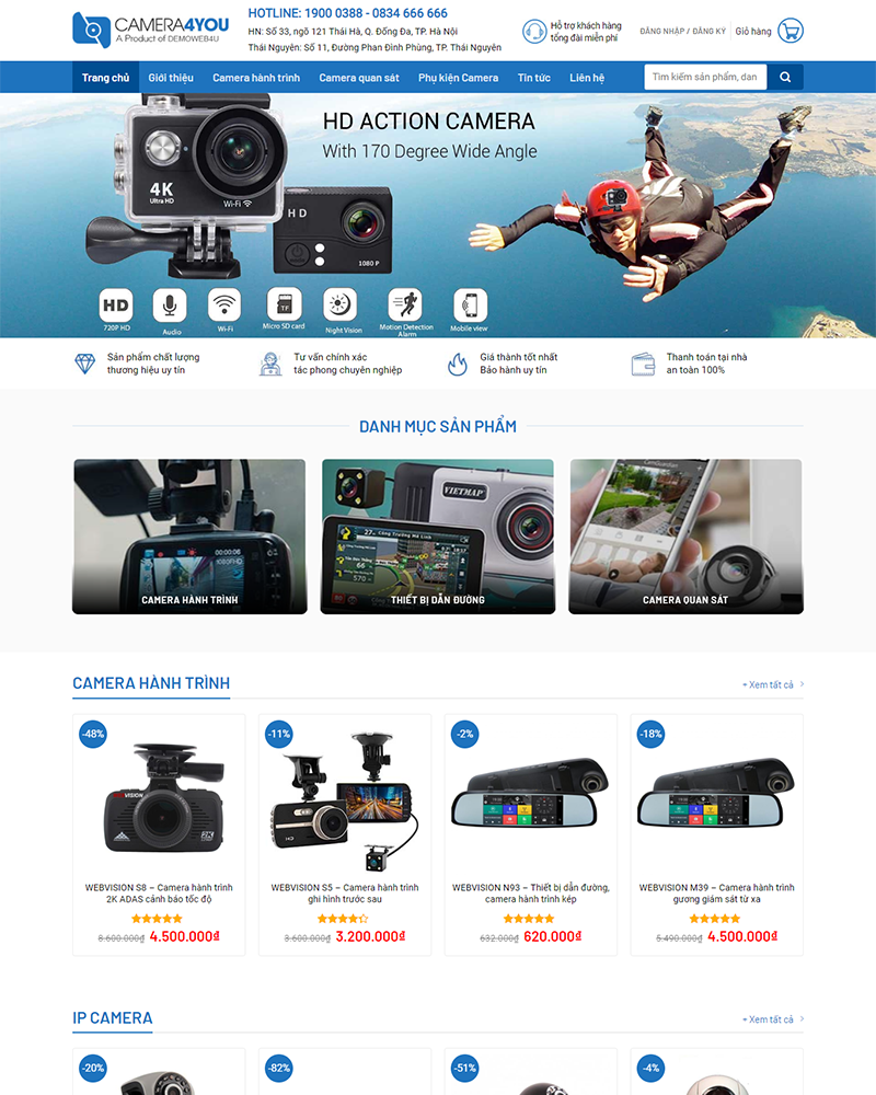 Mẫu Website Bán Camera An Ninh - Shop Online - Cài Đặt Sẵn