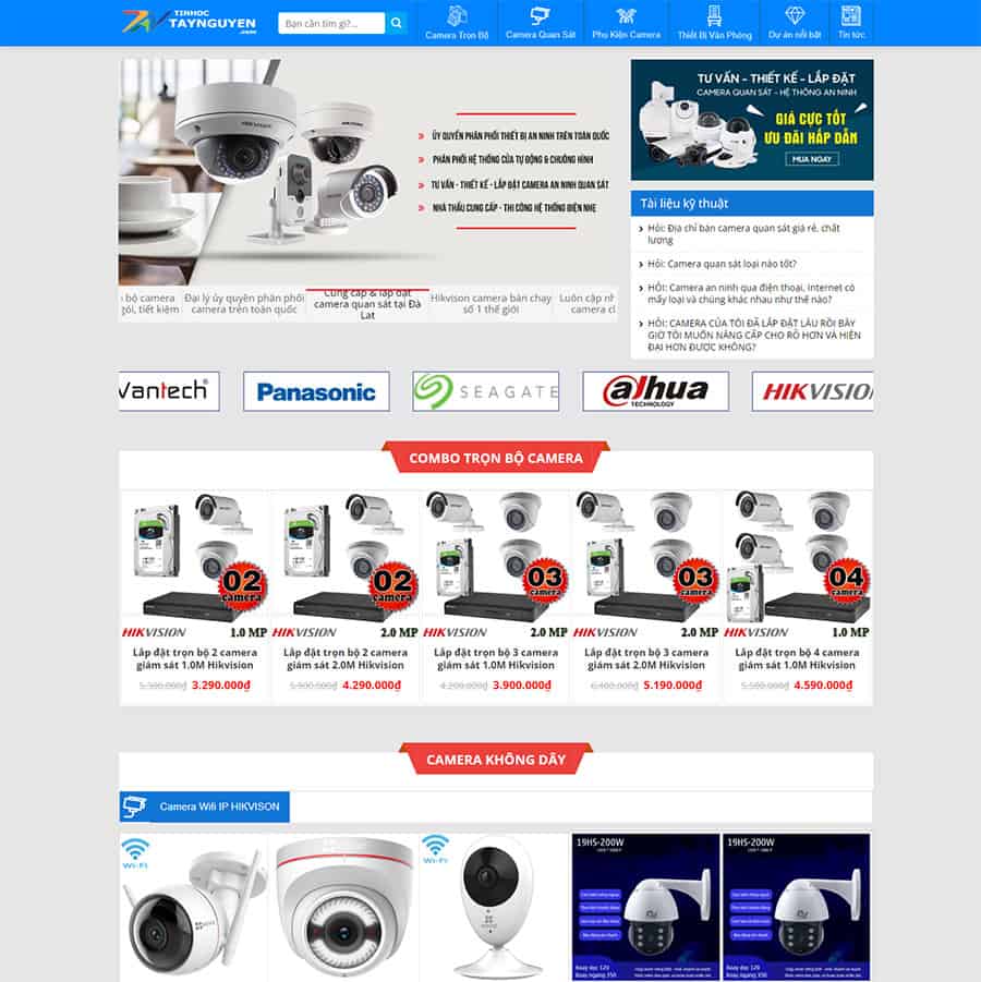 Mẫu Website Shop Bán Camera 03 - Thiết Bị An Ninh - Shop Online - Cài Đặt Sẵn