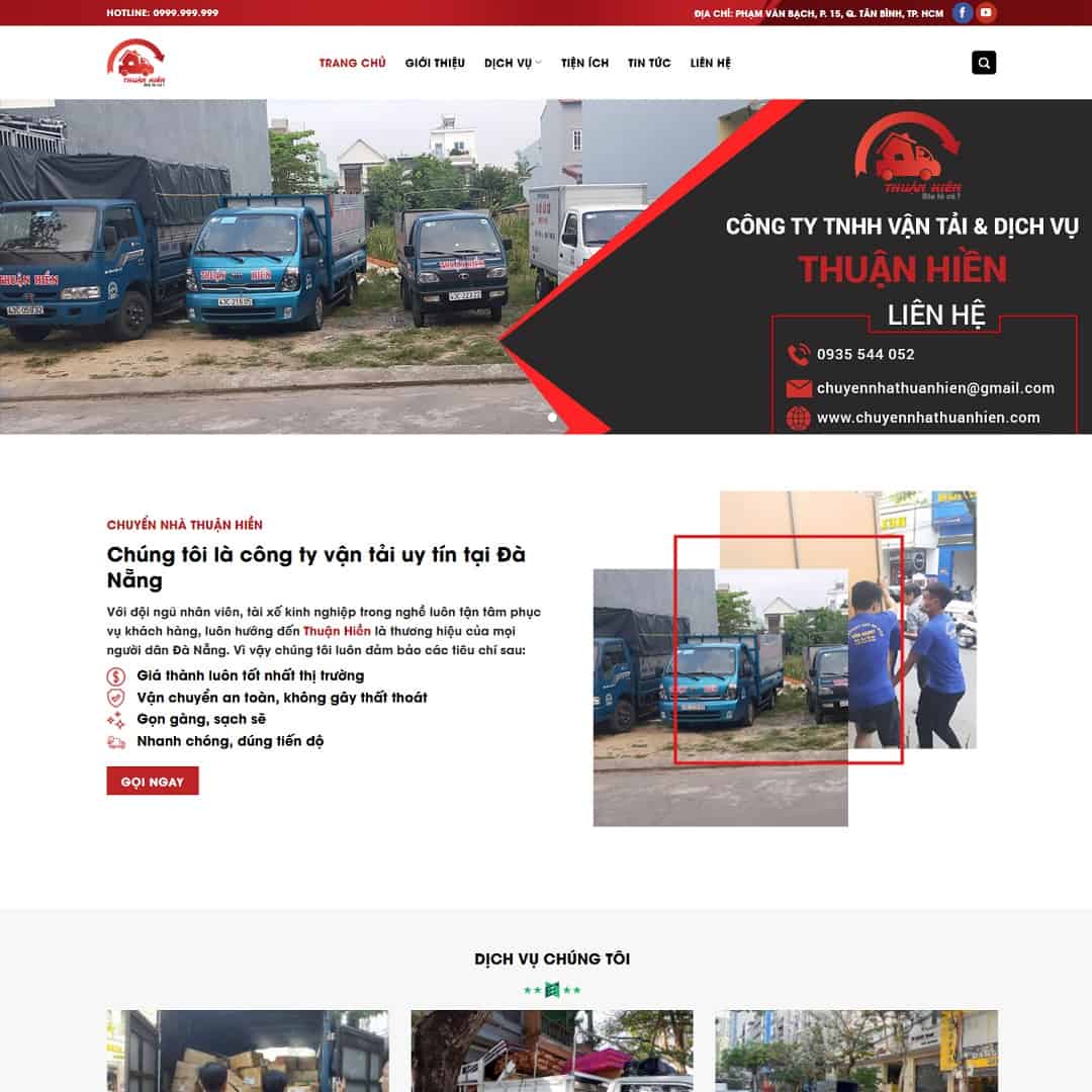 Mẫu Website Dịch Vụ Chuyển Nhà - Vận Chuyển - Cài Đặt Sẵn
