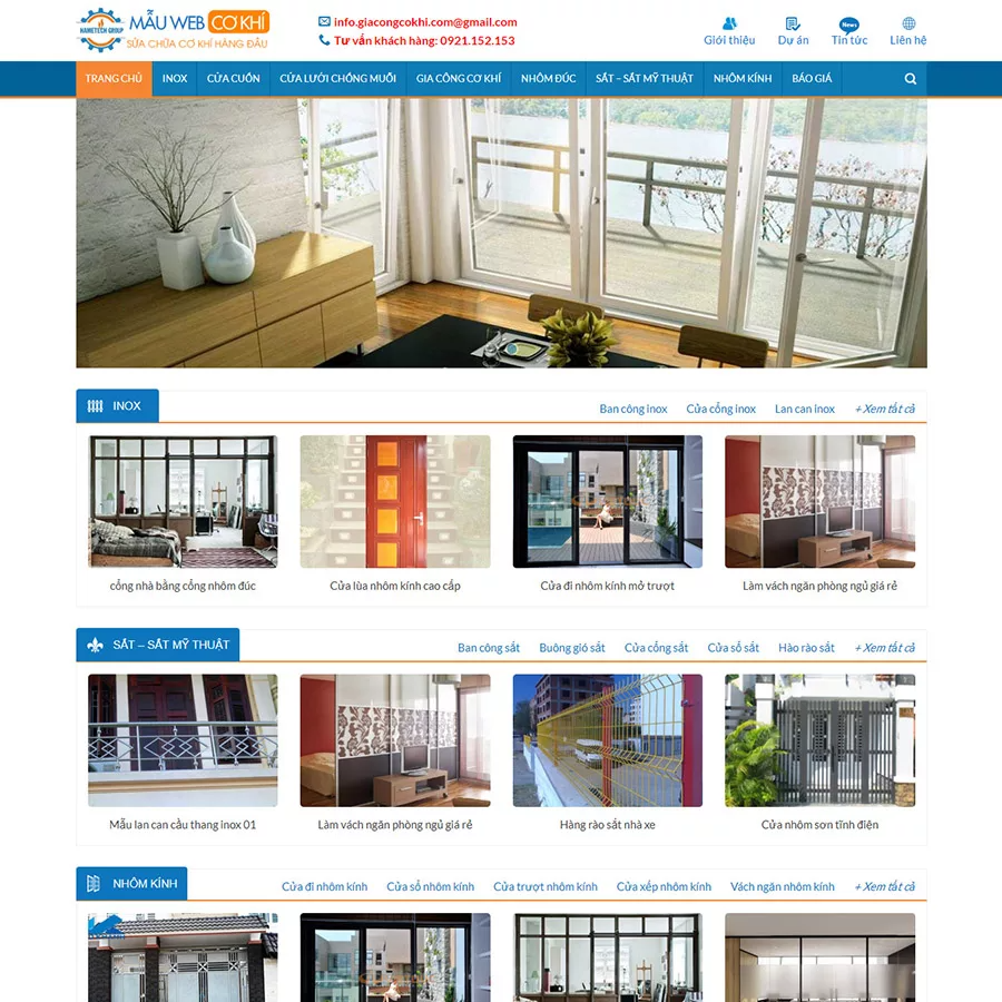 Mẫu Website Bán Cơ Khí Xây Dựng - Shop Online - Cài Đặt Sẵn