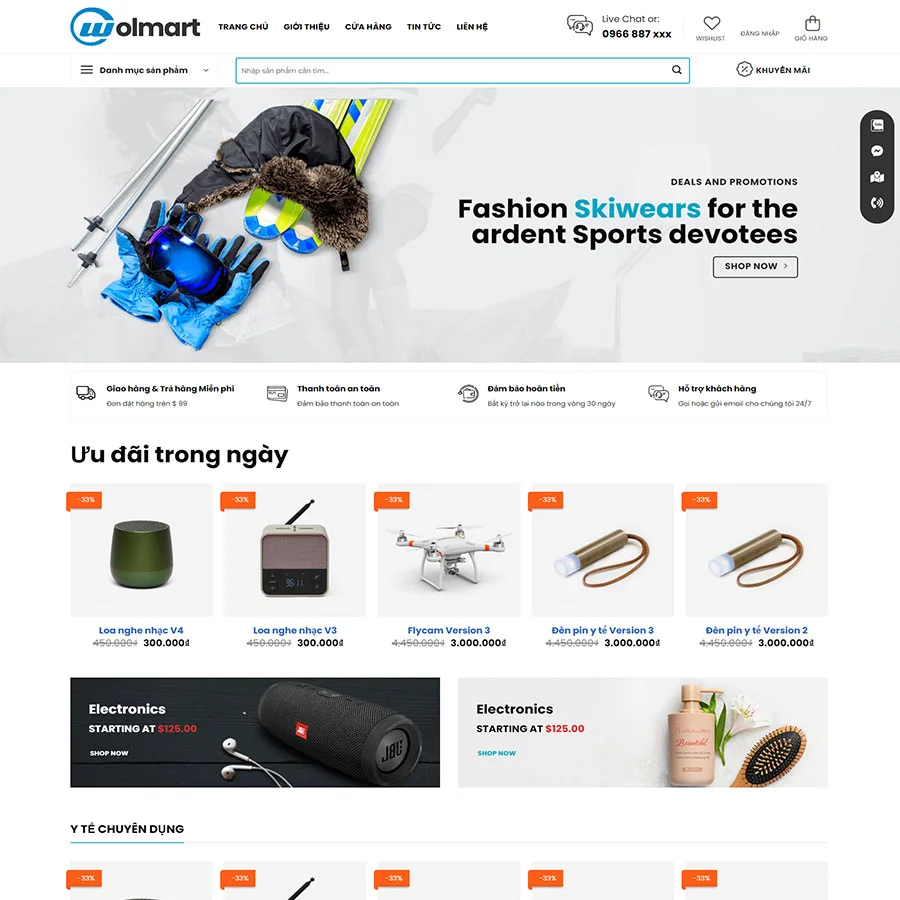 Mẫu Website Bán Đồ Công Nghệ - Điện Tử - Shop Online - Cài Đặt Sẵn