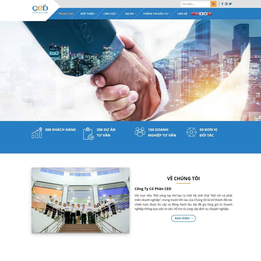 Mẫu Website Giới Thiệu Công Ty Tư Vấn Doanh Nghiệp - Cài Đặt Sẵn
