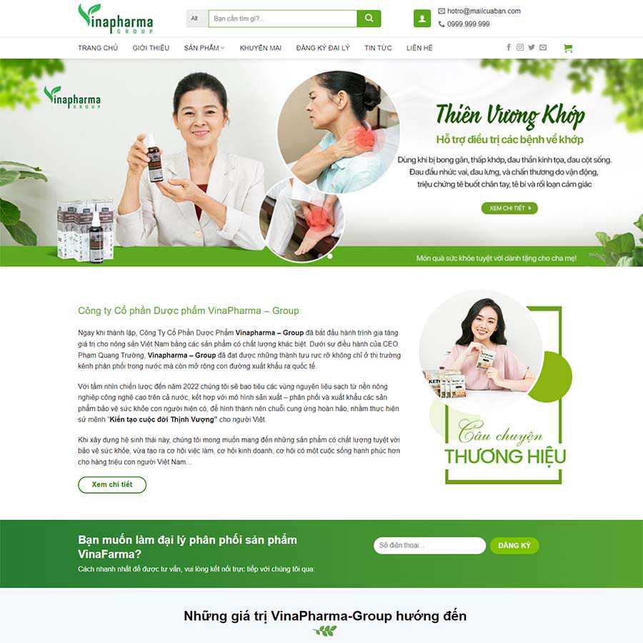 Mẫu Website Công Ty Dược Phẩm - Cài Đặt Sẵn