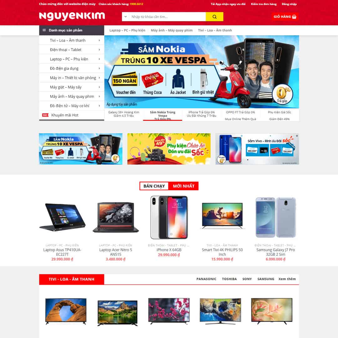 Mẫu Website Điện Máy 04 - Gia Dụng - Shop Online - Cài Đặt Sẵn