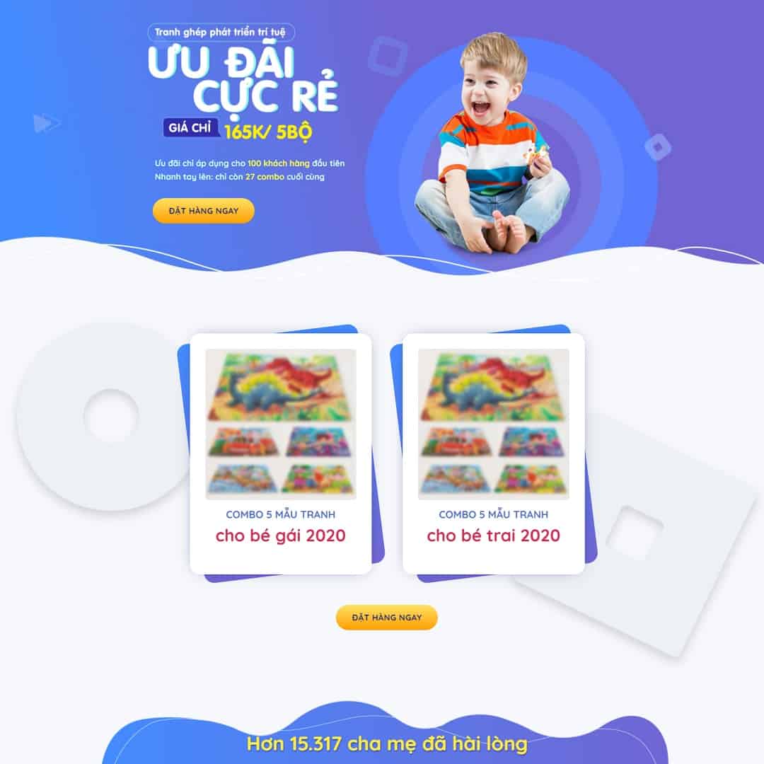 Mẫu Website Landing Page Đồ Chơi Xếp Hình - Shop Online - Cài Đặt Sẵn