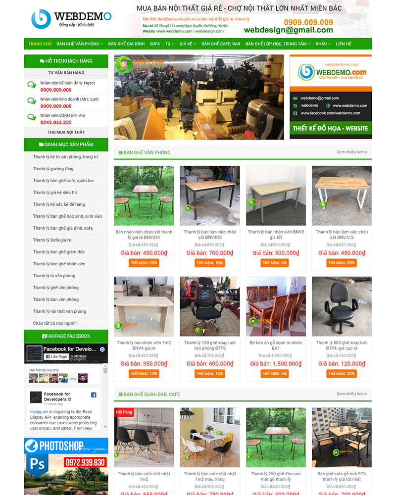 Mẫu Website Bán Đồ Cũ Thanh Lý - Shop Online - Cài Đặt Sẵn