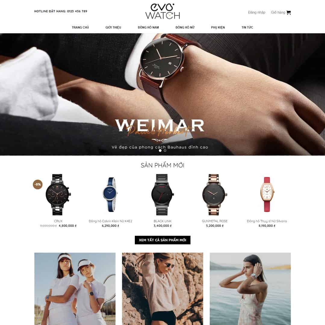 Mẫu Website Bán Đồng Hồ Thời Trang - Shop Online - Cài Đặt Sẵn