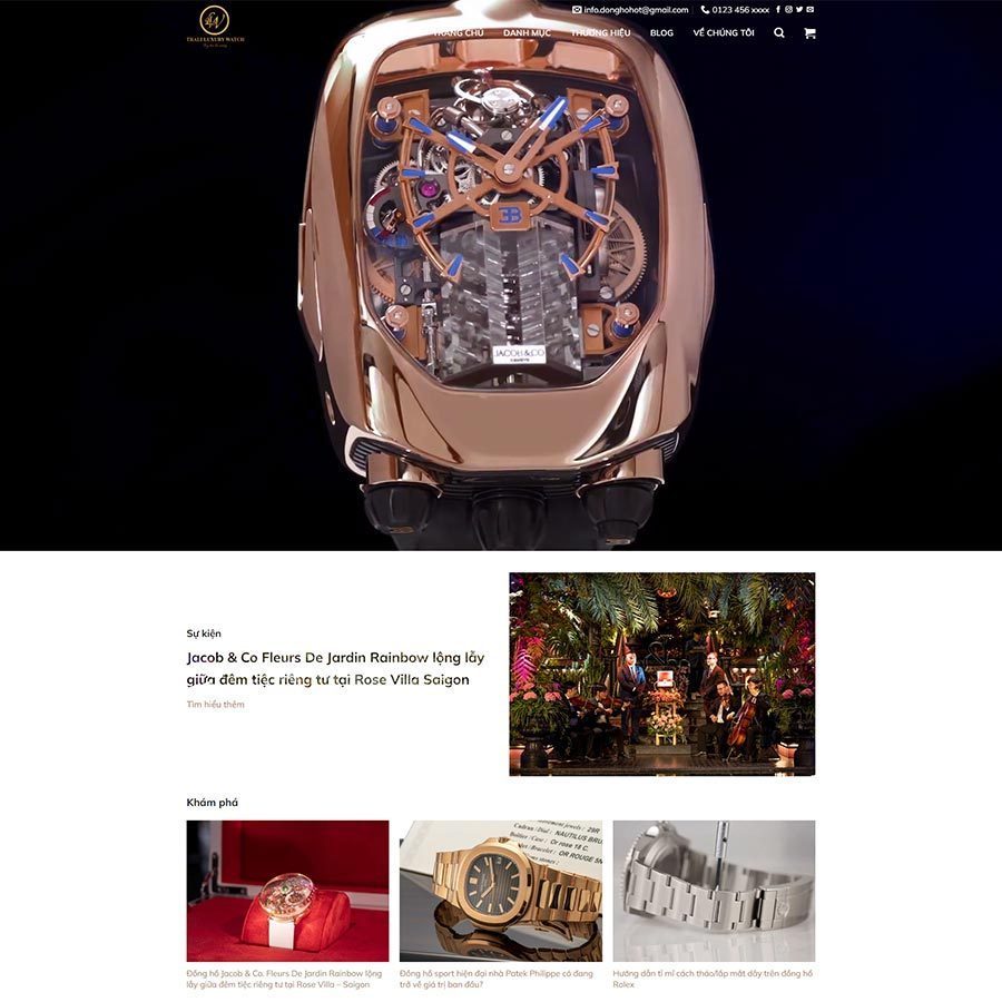 Mẫu Website Bán Đồng Hồ Cao Cấp 02 - Shop Online - Cài Đặt Sẵn