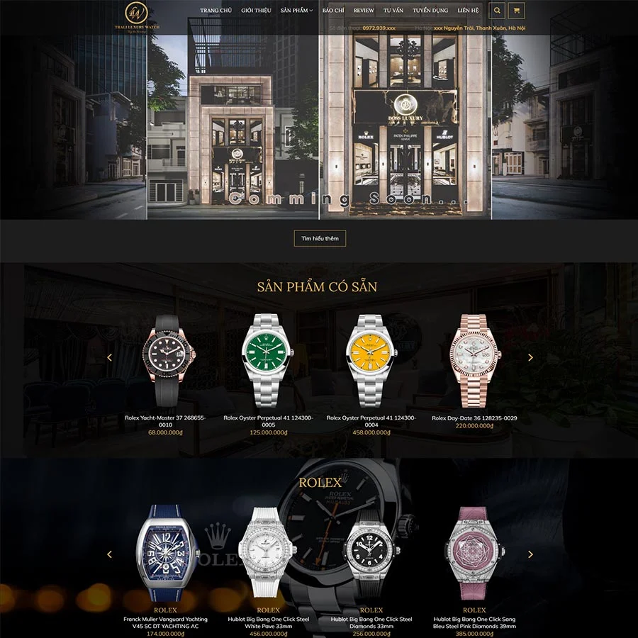 Mẫu Website Đồng Hồ Cao Cấp 03 - Shop Online - Cài Đặt Sẵn