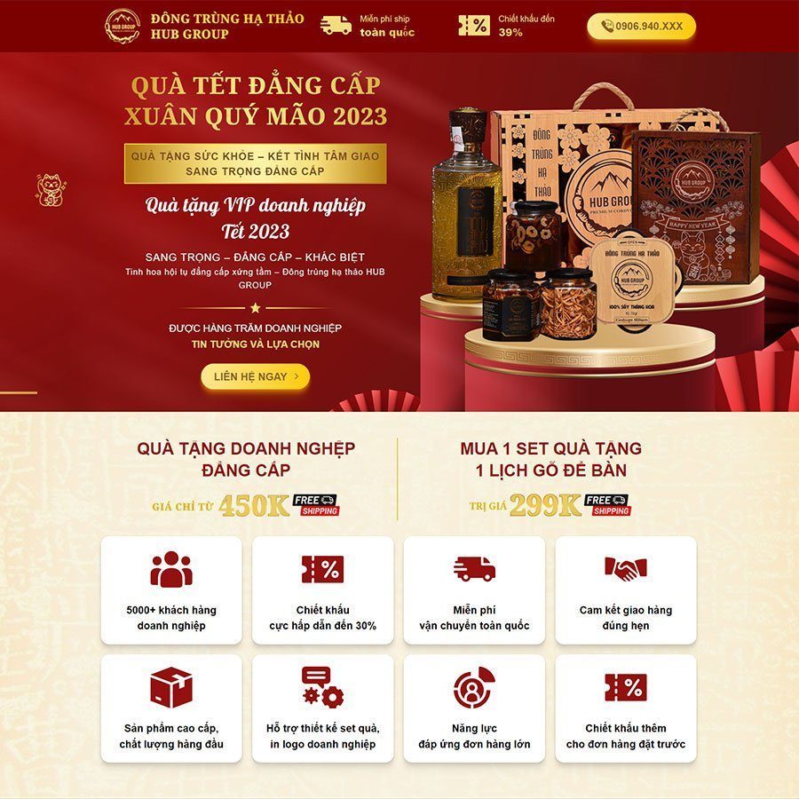 Mẫu Website Landing Page Đông Trùng Hạ Thảo - Shop Online - Cài Đặt Sẵn