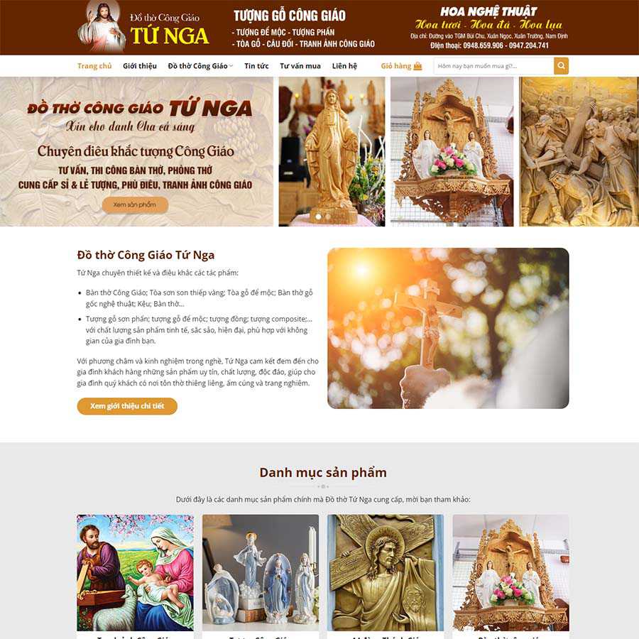 Mẫu Website Bán Đồ Thờ Bàn Thờ - Shop Online - Cài Đặt Sẵn