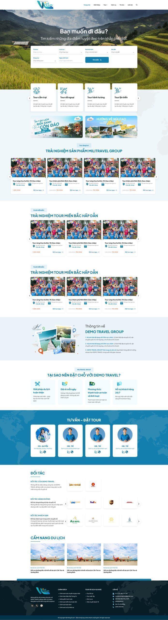 Mẫu Website Dịch Vụ Tour Du Lịch 09 - Cài Đặt Sẵn