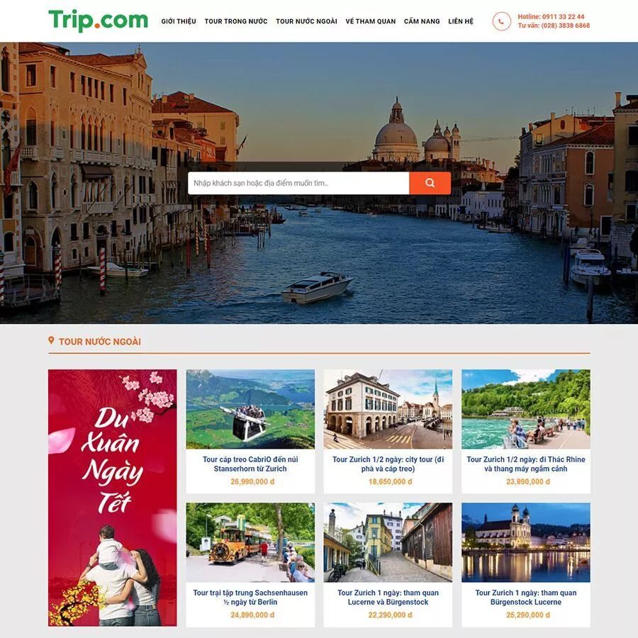Mẫu Website Bán Tour Du Lịch 10 - Dịch Vụ Lữ Hành - Cài Đặt Sẵn
