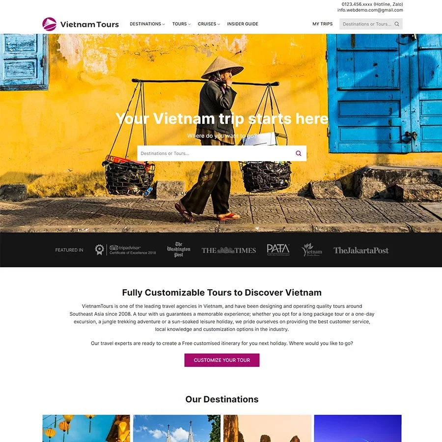 Mẫu Website Du Lịch 18 - Tour Du Lịch - Cài Đặt Sẵn