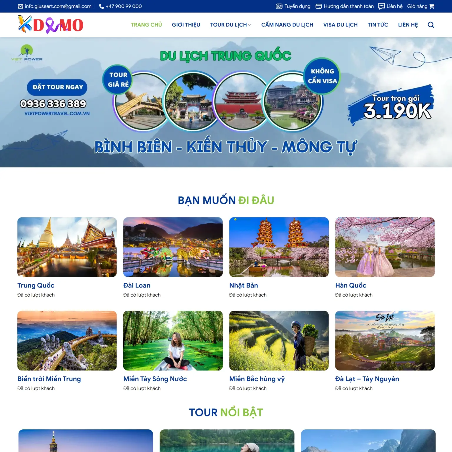 Mẫu Website Bán Dịch Vụ Du Lịch 26 - Cài Đặt Sẵn