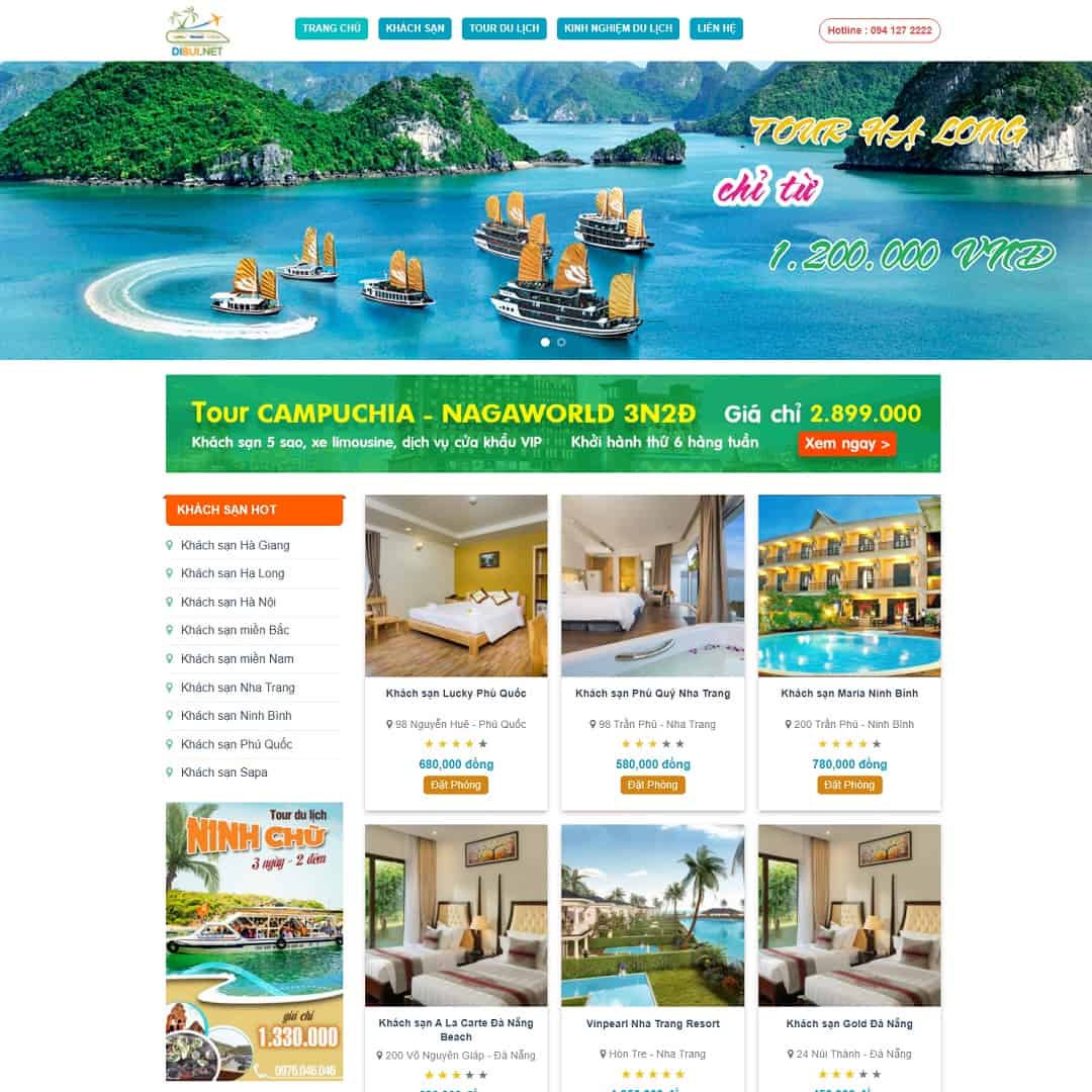 Mẫu Website Du Lịch 02 - Cài Đặt Sẵn