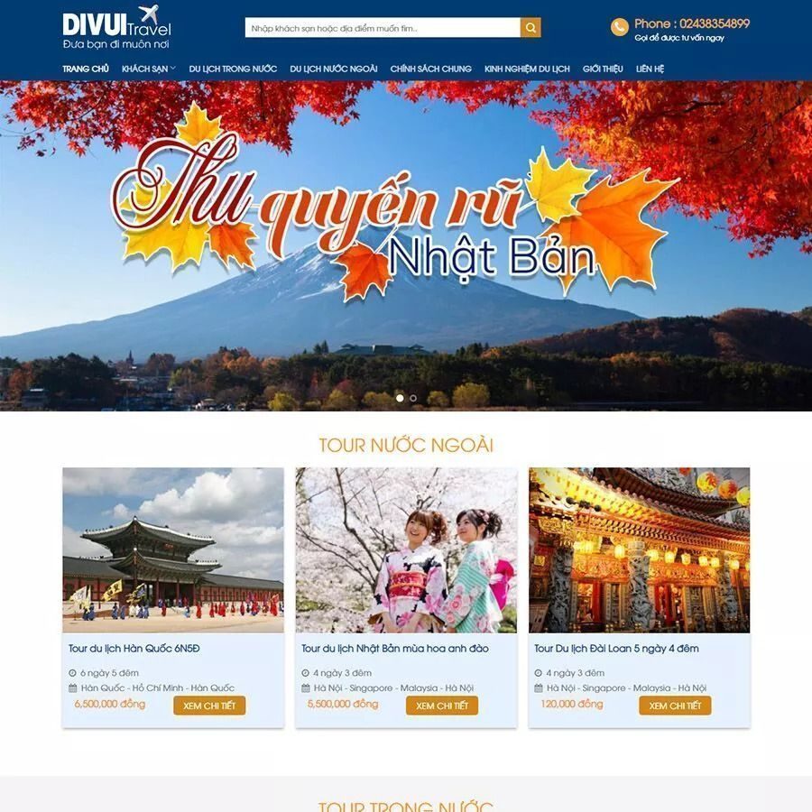 Mẫu Website Du Lịch 03 - Cài Đặt Sẵn