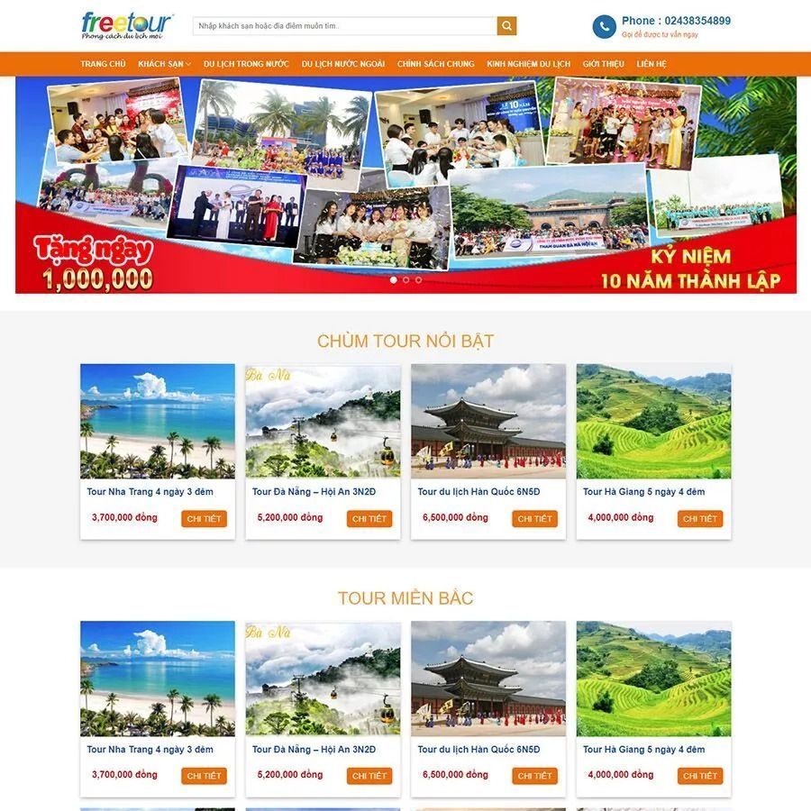 Mẫu Website Du Lịch Cao Cấp 07 - Cài Đặt Sẵn