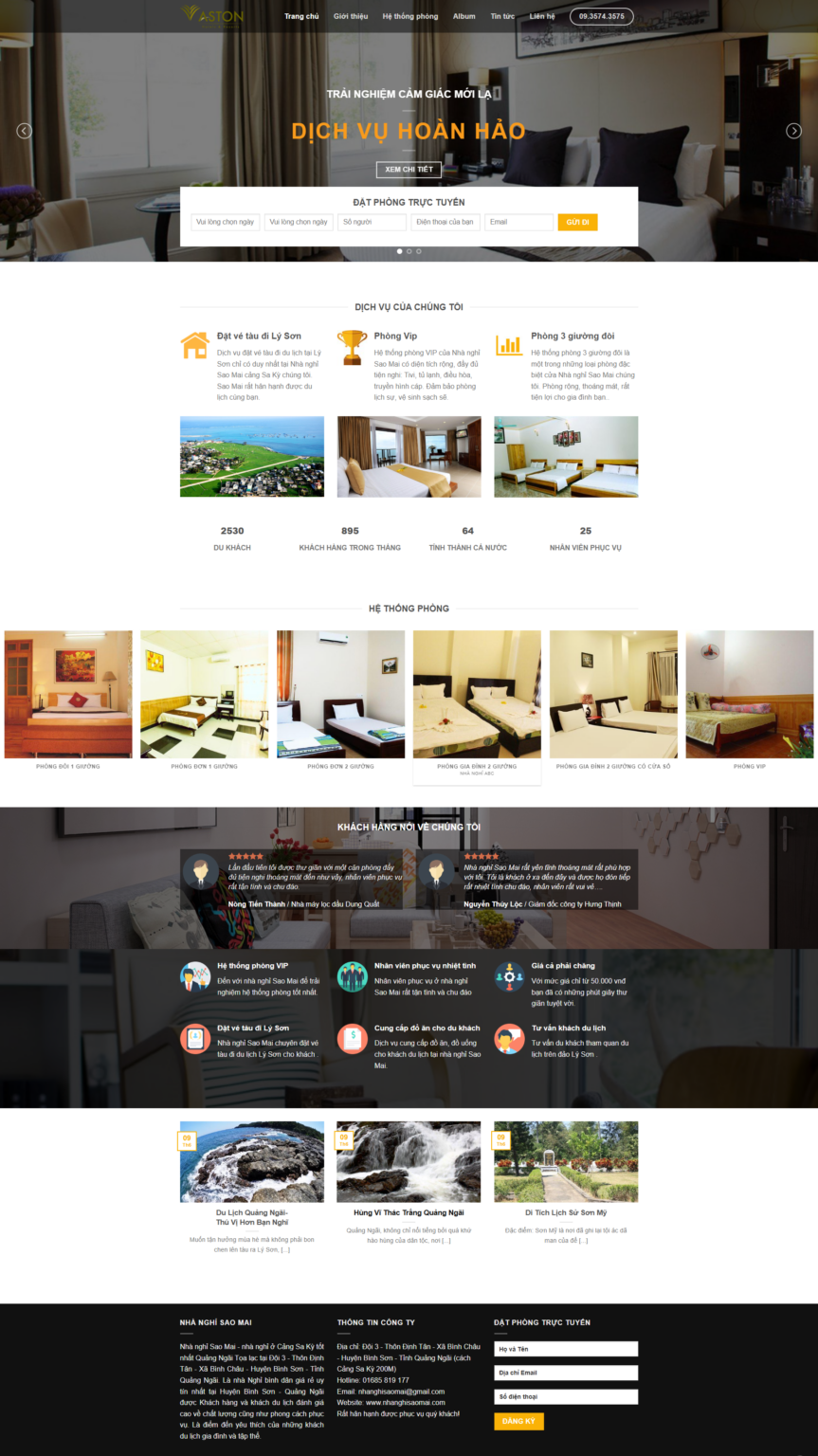 Mẫu Website Du Lịch - Khách Sạn - Dịch Vụ - Cài Đặt Sẵn