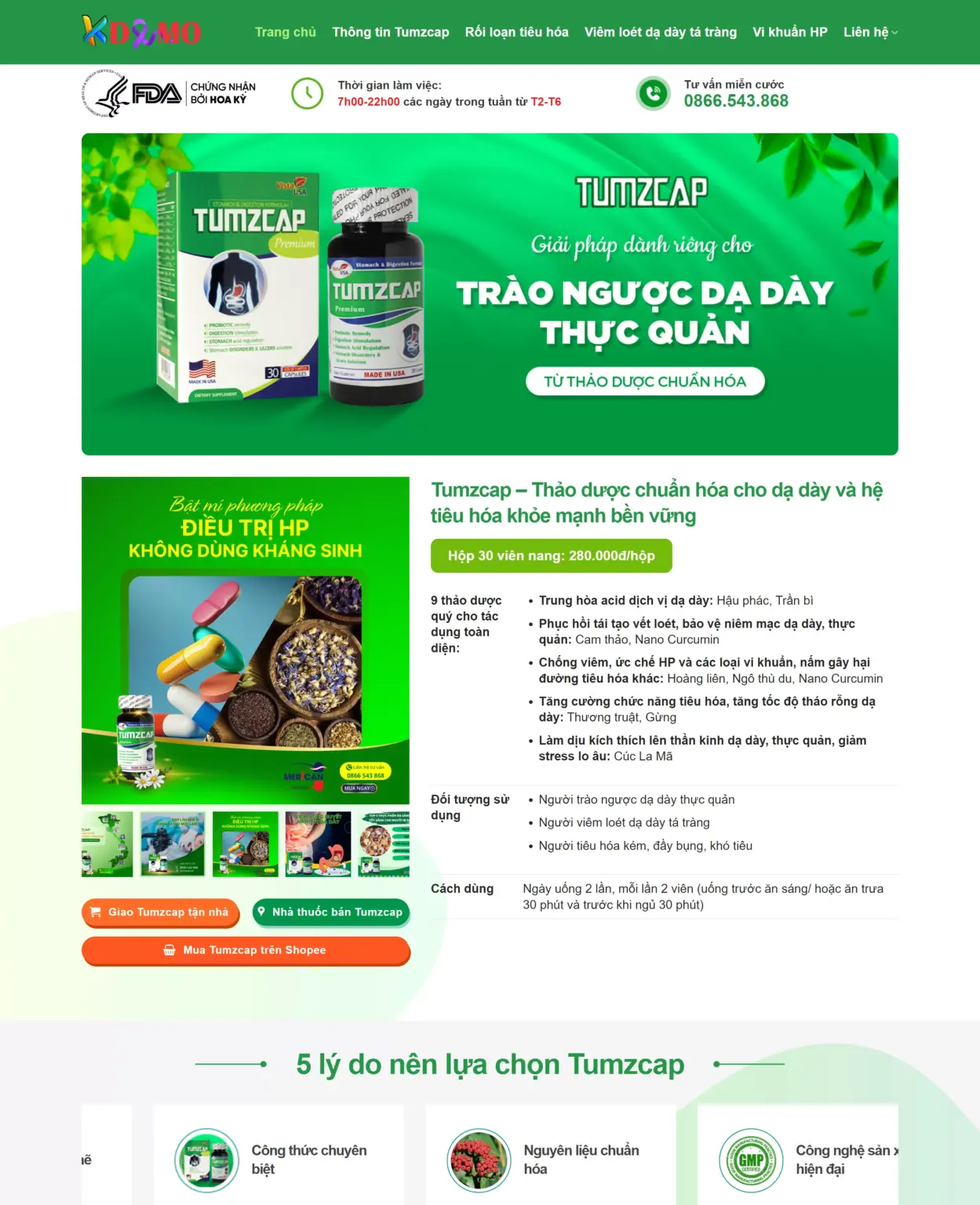 Mẫu Website Dược Phẩm - Thực Phẩm Chức Năng - Shop Online - Cài Đặt Sẵn