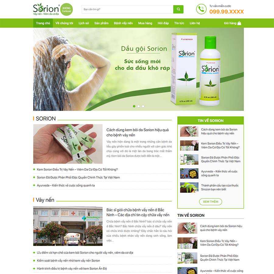 Mẫu Website Bán Dược Phẩm 04 - Shop Online - Cài Đặt Sẵn