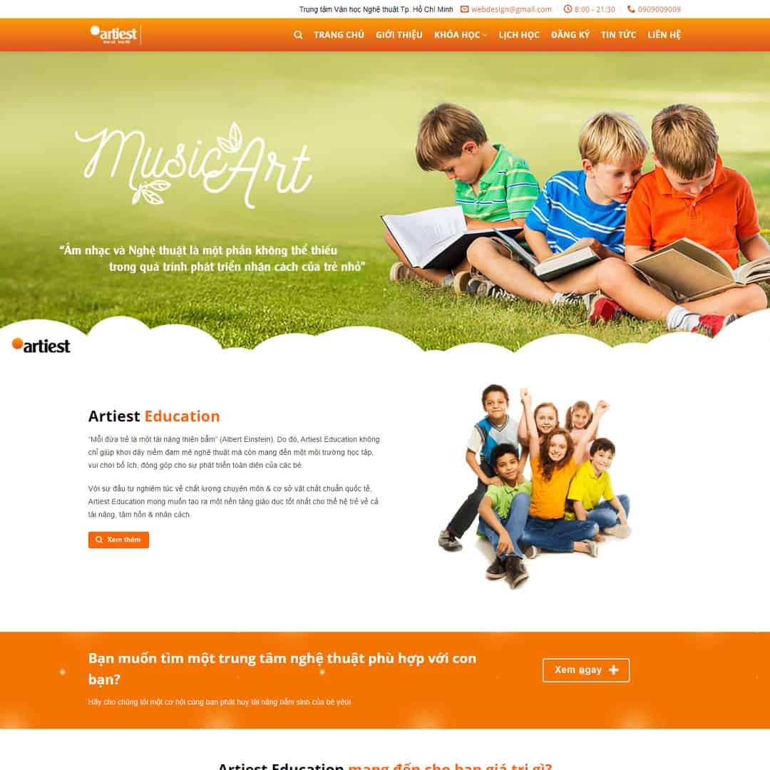 Mẫu Website Khóa Học Nghệ Thuật - Cài Đặt Sẵn