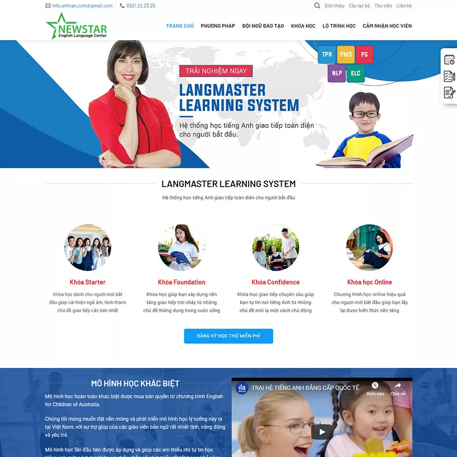 Mẫu Website Trung Tâm Giáo Dục Đào Tạo 2 - Cài Đặt Sẵn