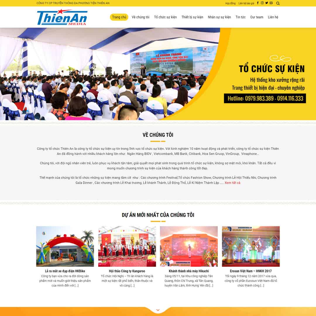 Mẫu Website Công Ty Tổ Chức Sự Kiện 06 - Event - Cài Đặt Sẵn