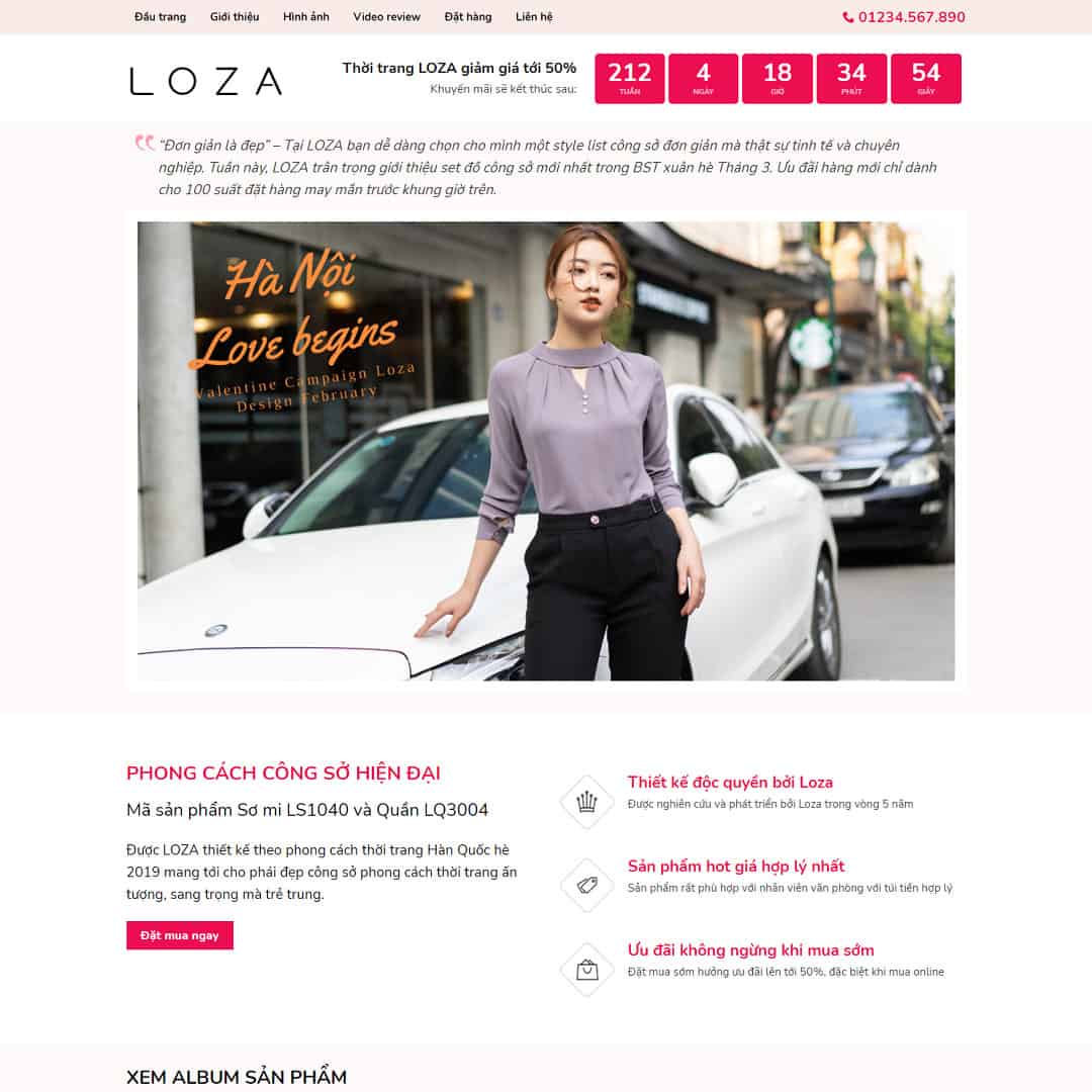 Mẫu Website Landing Page Thời Trang Quần Áo - Shop Online - Cài Đặt Sẵn