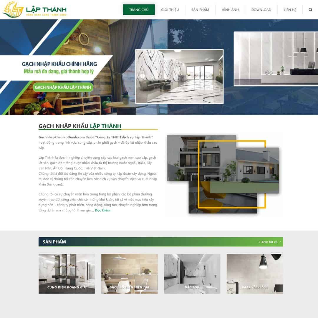 Mẫu Website Bán Gạch Nhập Khẩu - Vật Liệu Xây Dựng - Shop Online - Cài Đặt Sẵn