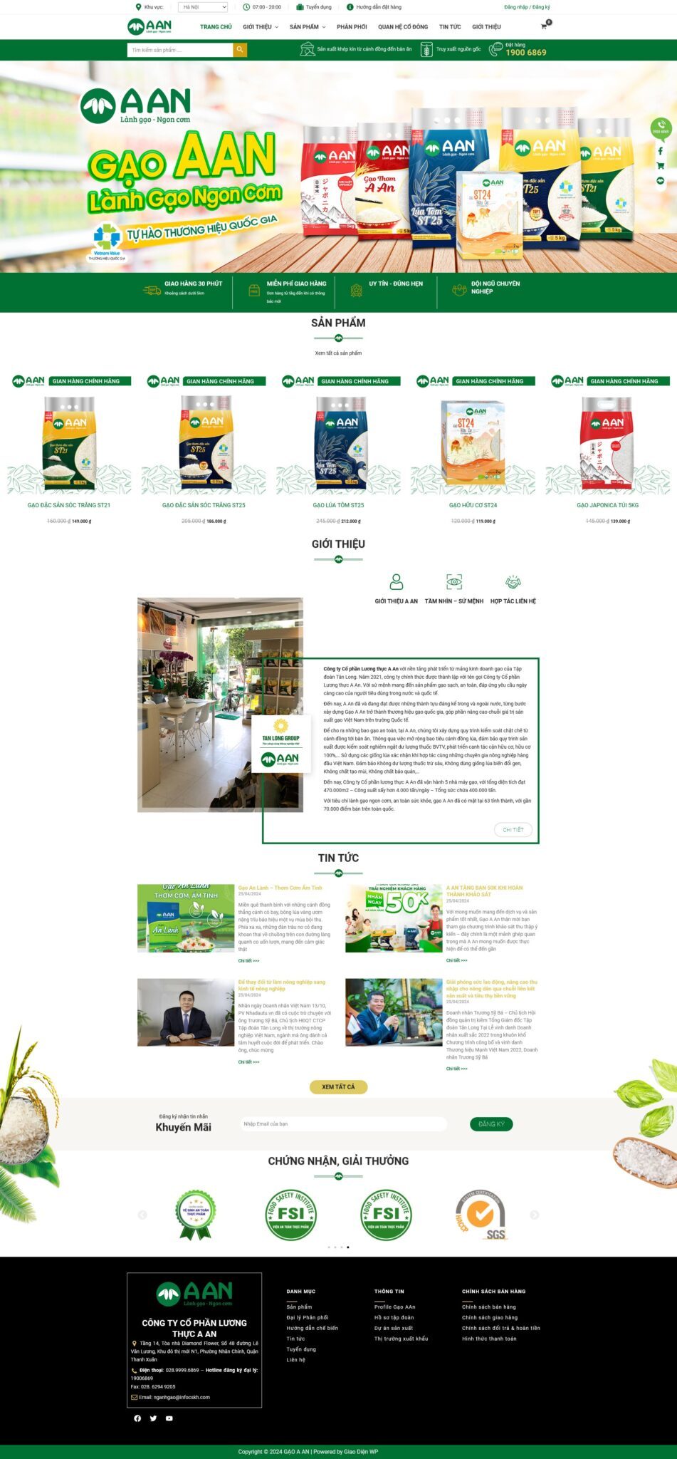 Mẫu Website Bán Gạo Ngon - Đặc Sản - Shop Online - Cài Đặt Sẵn