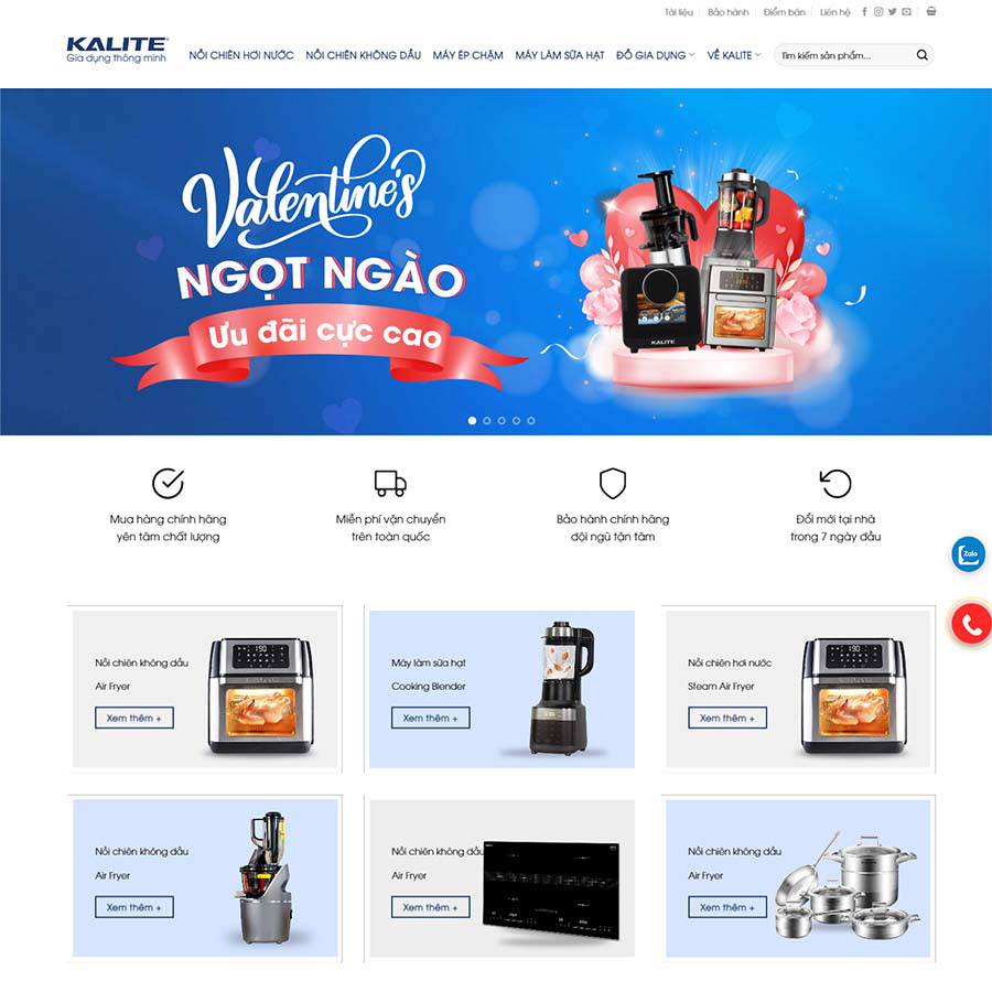 Mẫu Website Bán Thiết Bị Gia Dụng 02 - Shop Online - Cài Đặt Sẵn