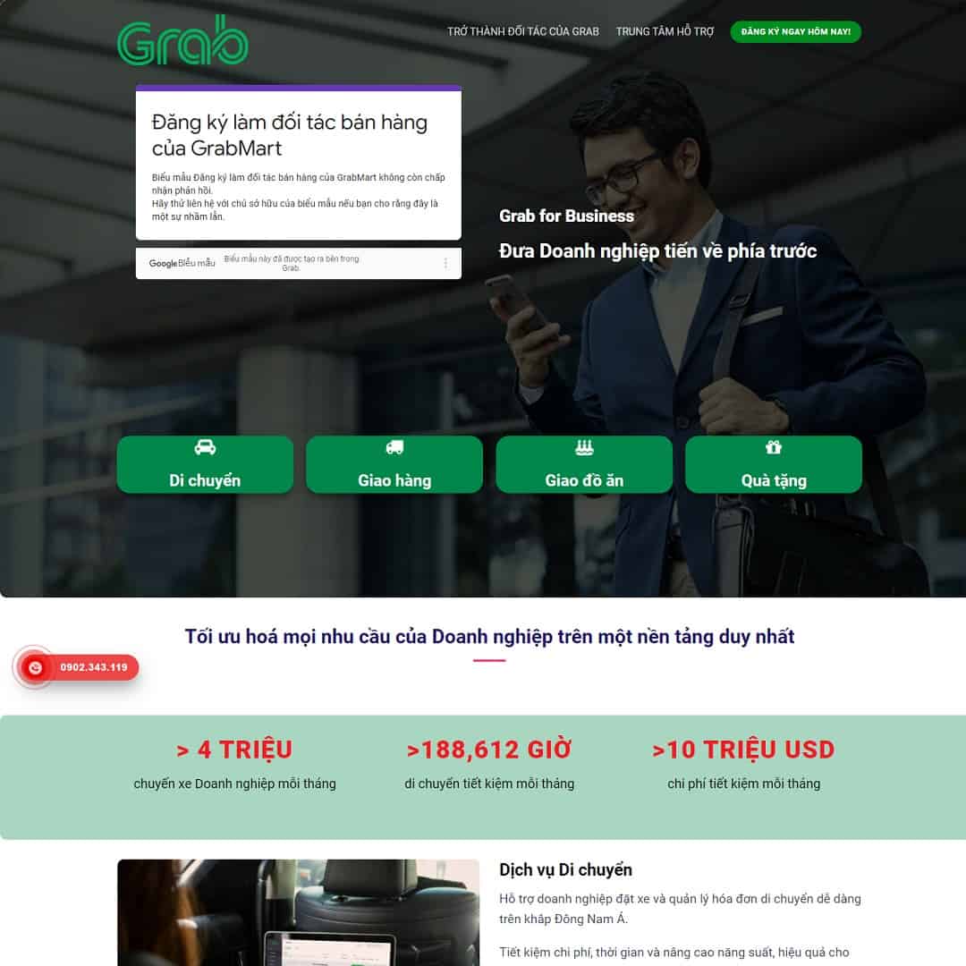 Mẫu Website Landing Page Dịch Vụ Giao Nhận Xe Công Nghệ - Cài Đặt Sẵn