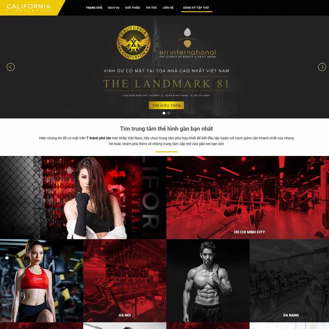 Mẫu Website Trung Tâm Thể Hình Phòng Tập Gym - Fitness - Cài Đặt Sẵn